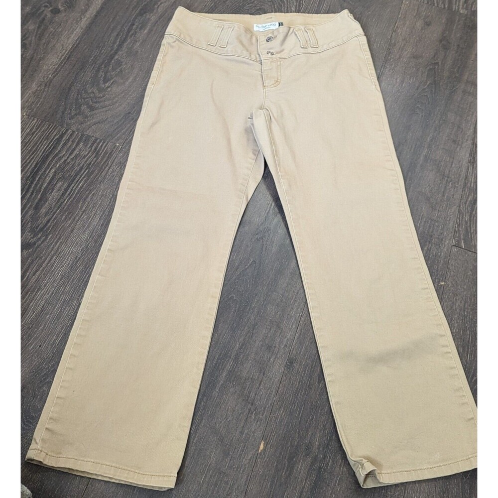 Jordache Women's 9/10, 32x24 Beige Cotton Stretch Low-Rise Straight Preppy (481)